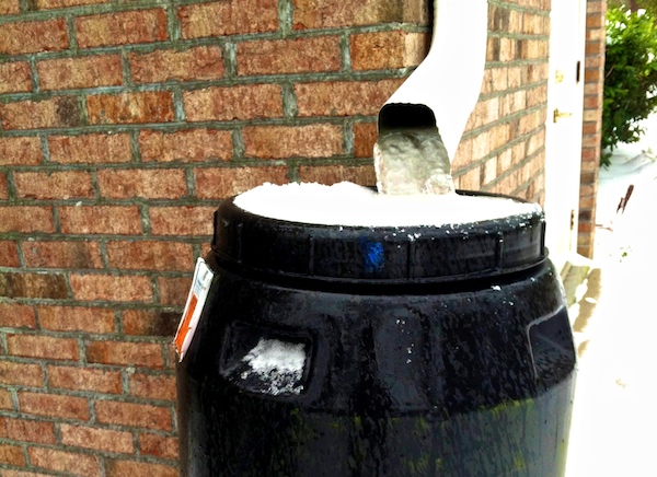 snow feb 2014 drainpipe rainbarrel frozen jim barton
